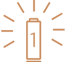 Icône de batterie rougeoyante