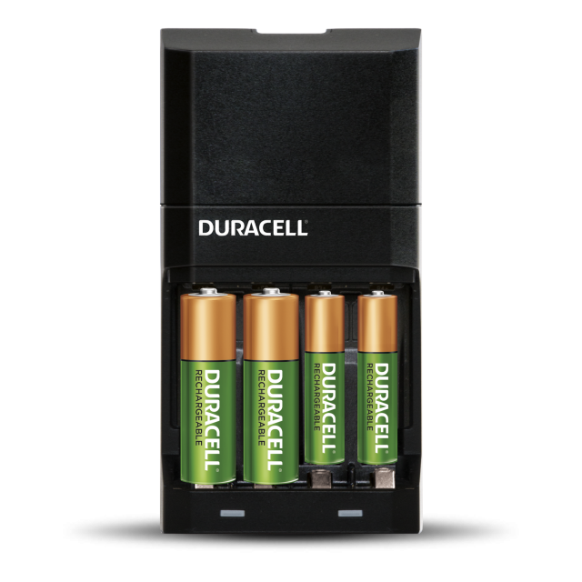 DURACELL Set de 4 piles rechargeables + chargeur