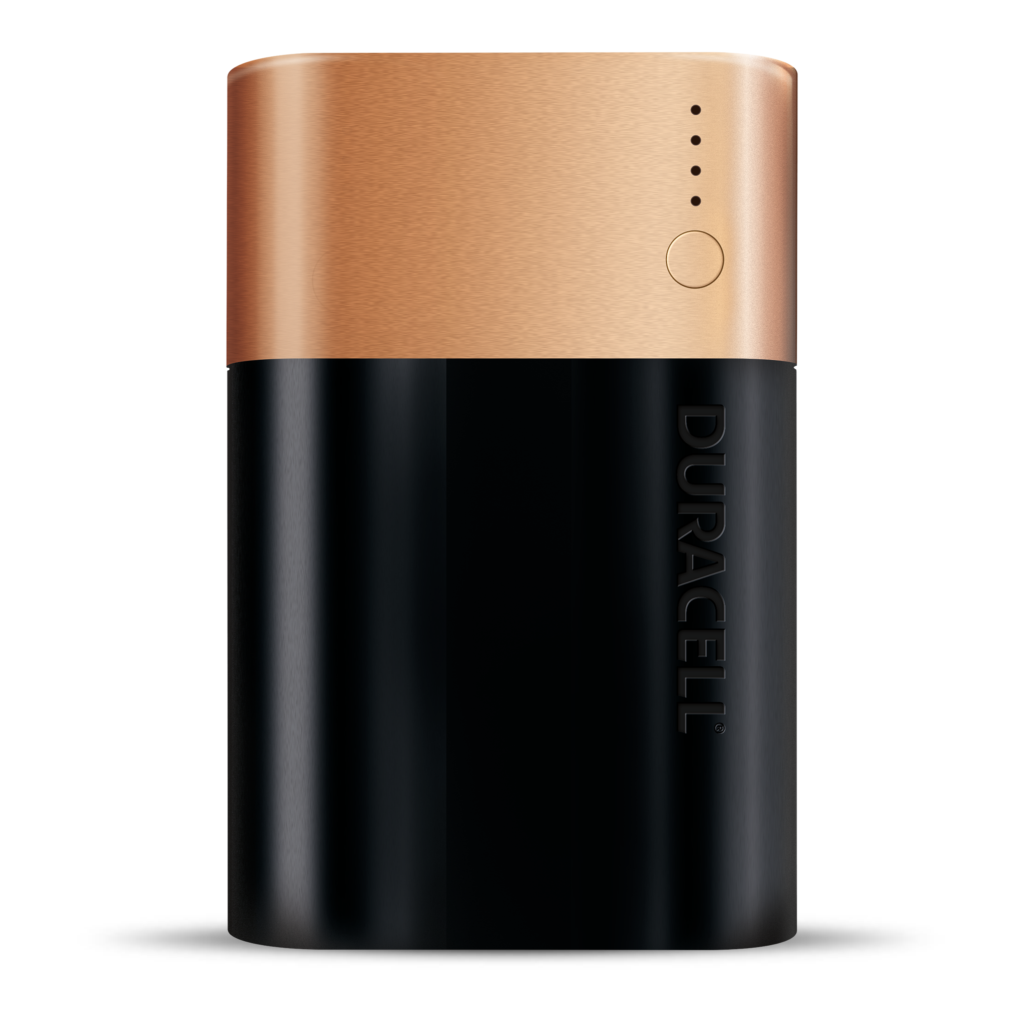 Batería Powerbank rectangular negra y cobre de 3 días